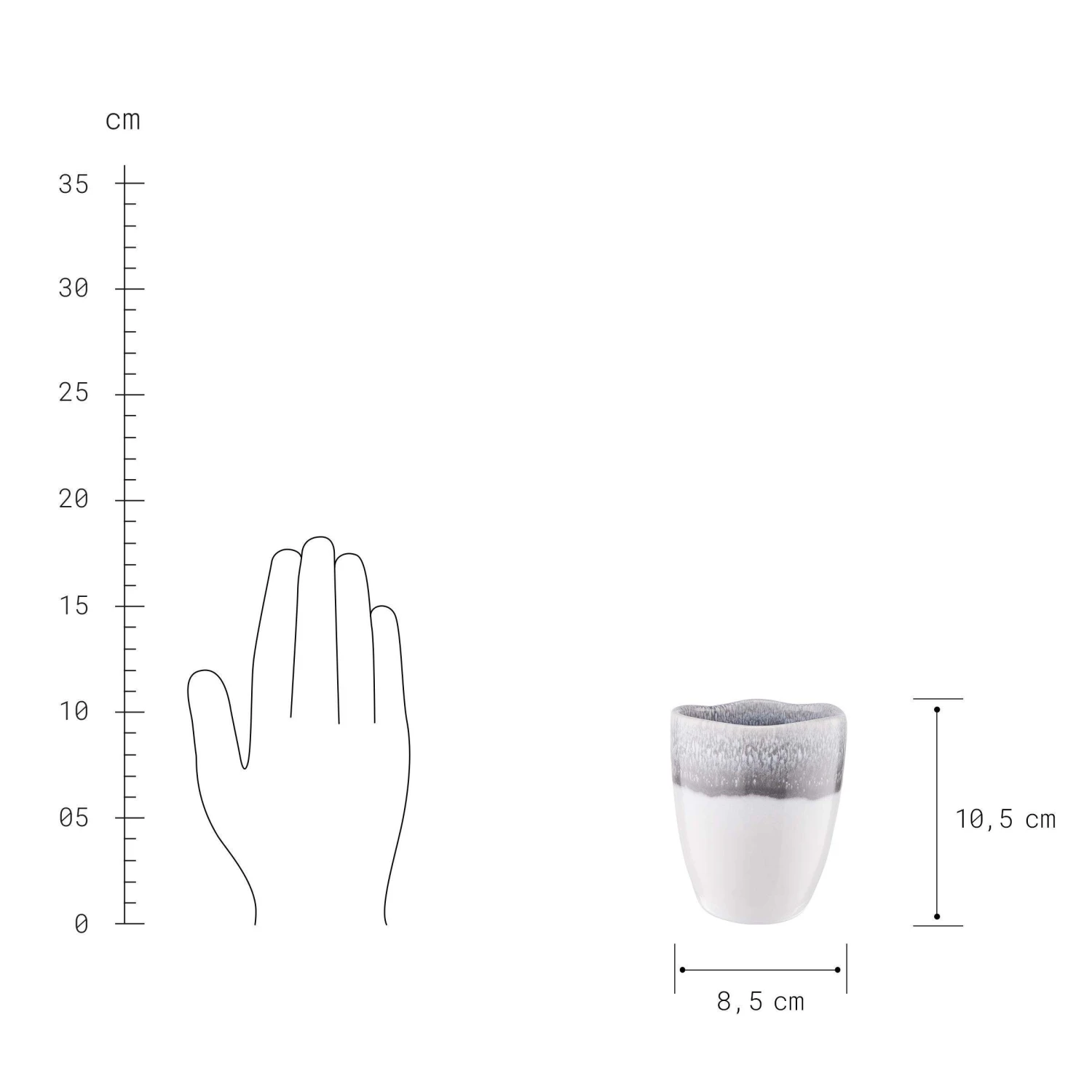 4x Tasse 300ml ATLANTIS In Grau 6 4x Tasse 300ml ATLANTIS In Grau – Bild 4