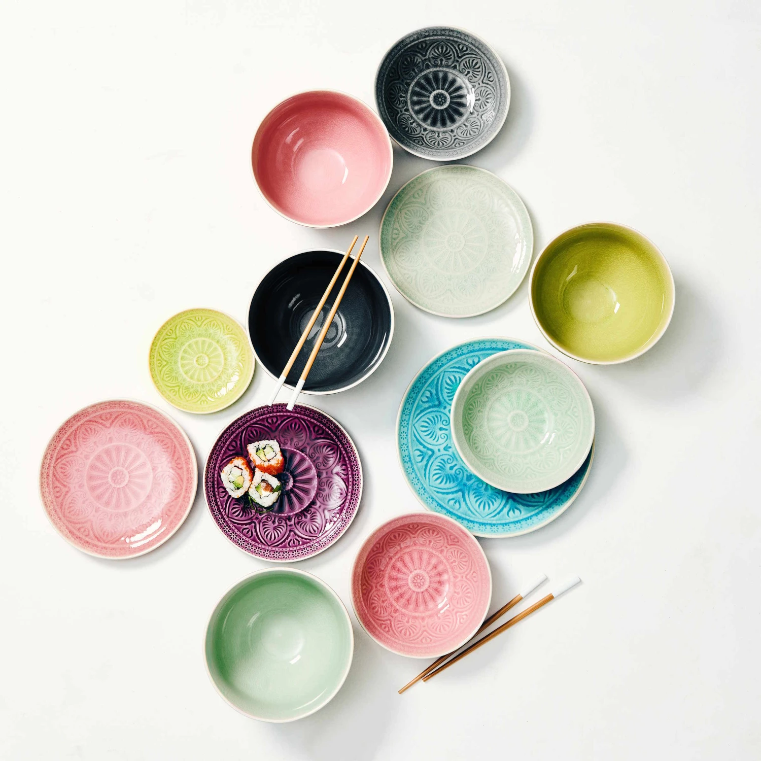 4x Teller Ø25cm SUMATRA In Türkis 8 4x Teller Ø25cm SUMATRA In Türkis – Bild 6