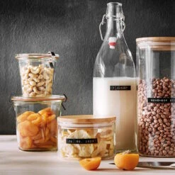 4x Vorratsgläser 550ml WOODLOCK In Transparent -Butlers butlers 4x vorratsglaser 550ml woodlock in transparent 5