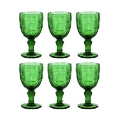 6x Weingläser 230ml VICTORIAN In Dunkelgrün