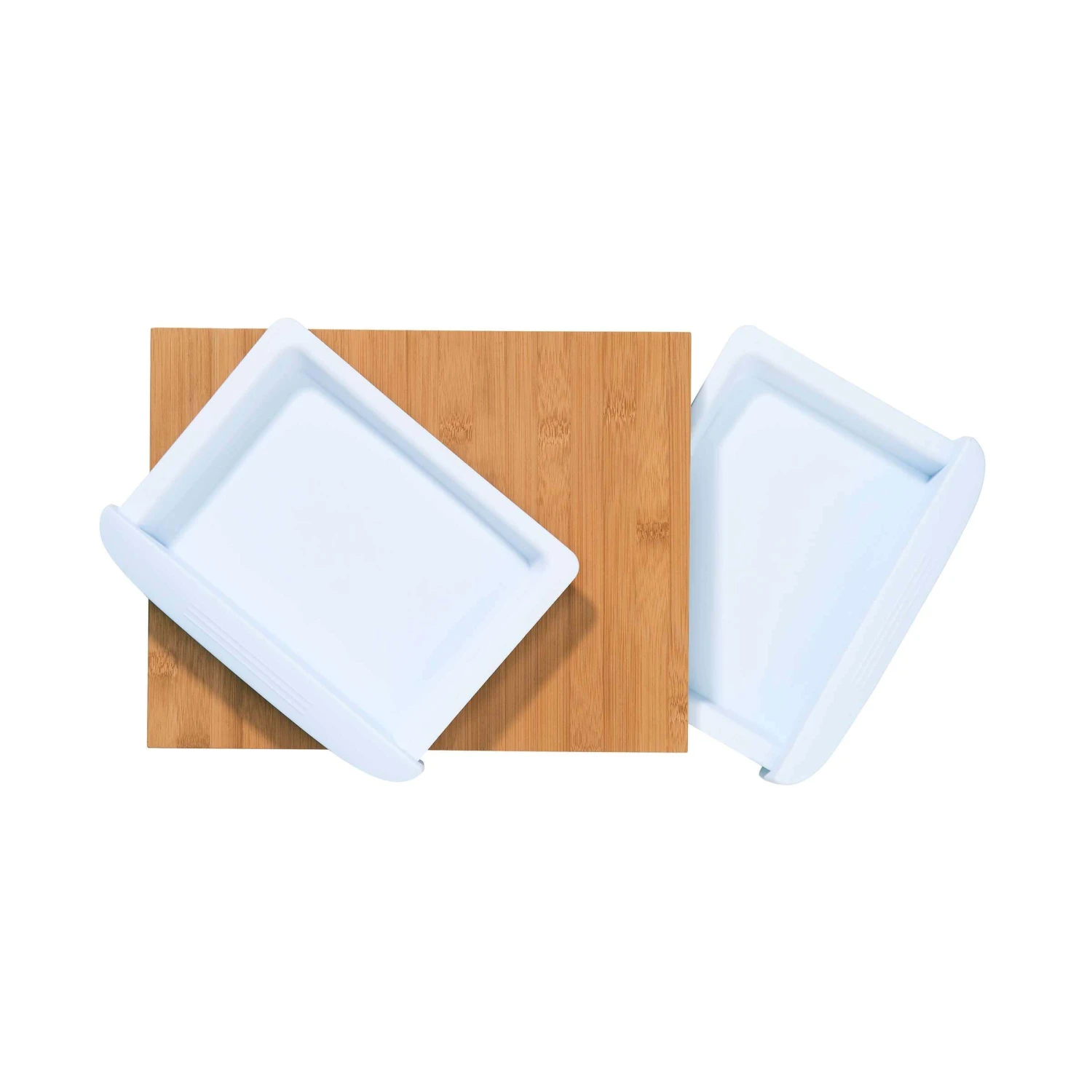 Bambusbrett Mit 2 Auffangschalen L 32 X B 25cm BAMBOO In Weiß 5 Bambusbrett Mit 2 Auffangschalen L 32 X B 25cm BAMBOO In Weiß – Bild 3