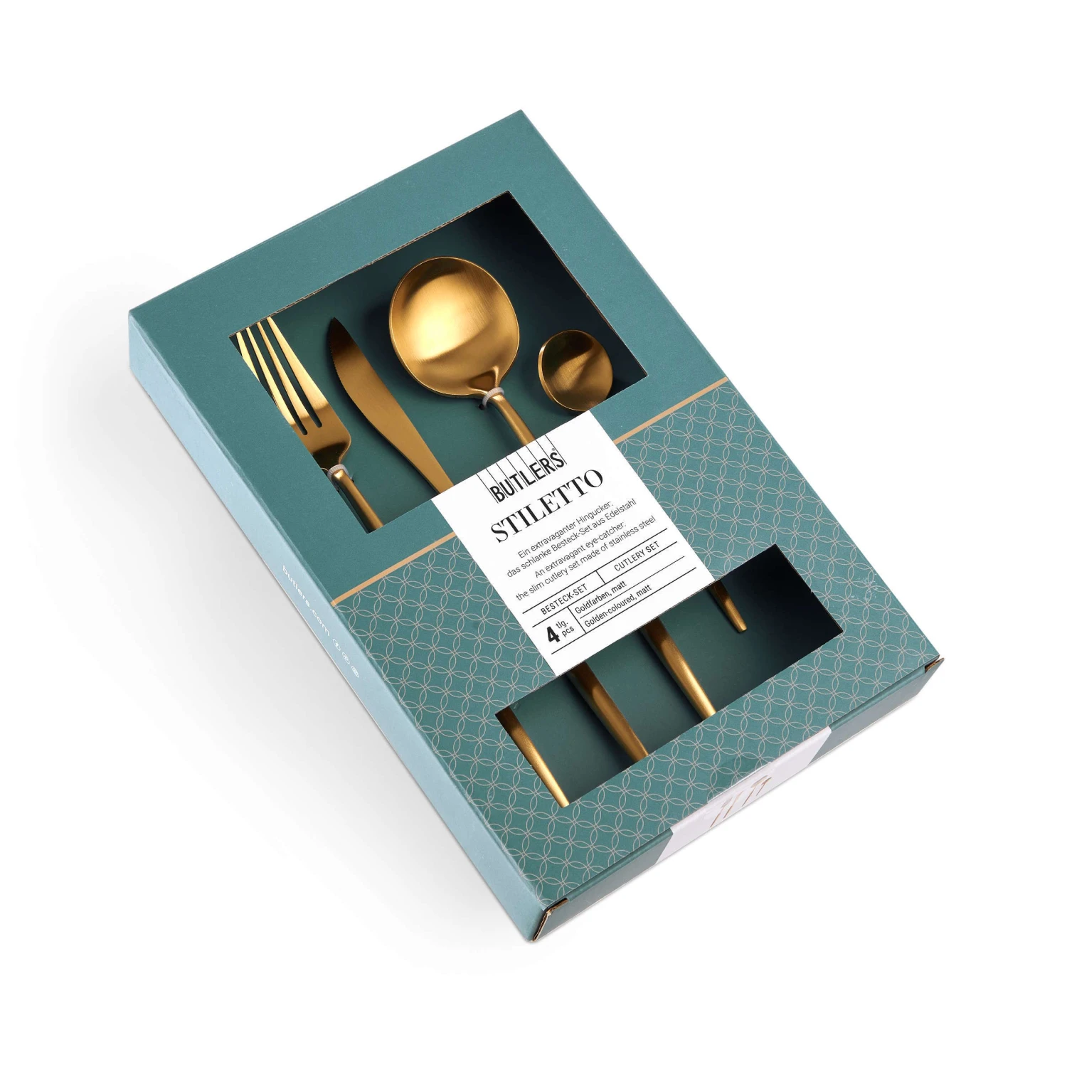 Besteck-Set 4-tlg. Matt STILETTO In Gold 5 Besteck-Set 4-tlg. Matt STILETTO In Gold – Bild 3