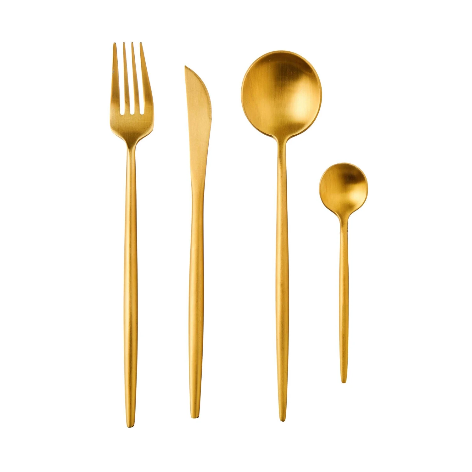 Besteck-Set 4-tlg. Matt STILETTO In Gold 3 Besteck-Set 4-tlg. Matt STILETTO In Gold