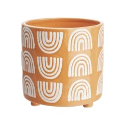 Blumentopf Ø14cm HAPPY RAINBOW In Gelb
