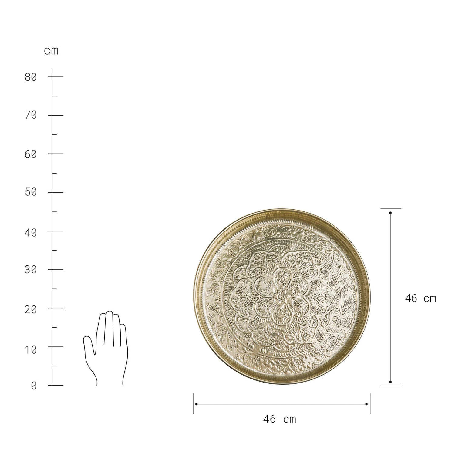 Deko Tablett Ø46cm ORIENTAL LOUNGE In Gold 5 Deko Tablett Ø46cm ORIENTAL LOUNGE In Gold – Bild 3