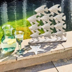 Fischschwarm Höhe 40cm SILVER NATURE In Silber 7 Fischschwarm Höhe 40cm SILVER NATURE In Silber -Butlers butlers fischschwarm hohe 40cm silver nature in silber 2