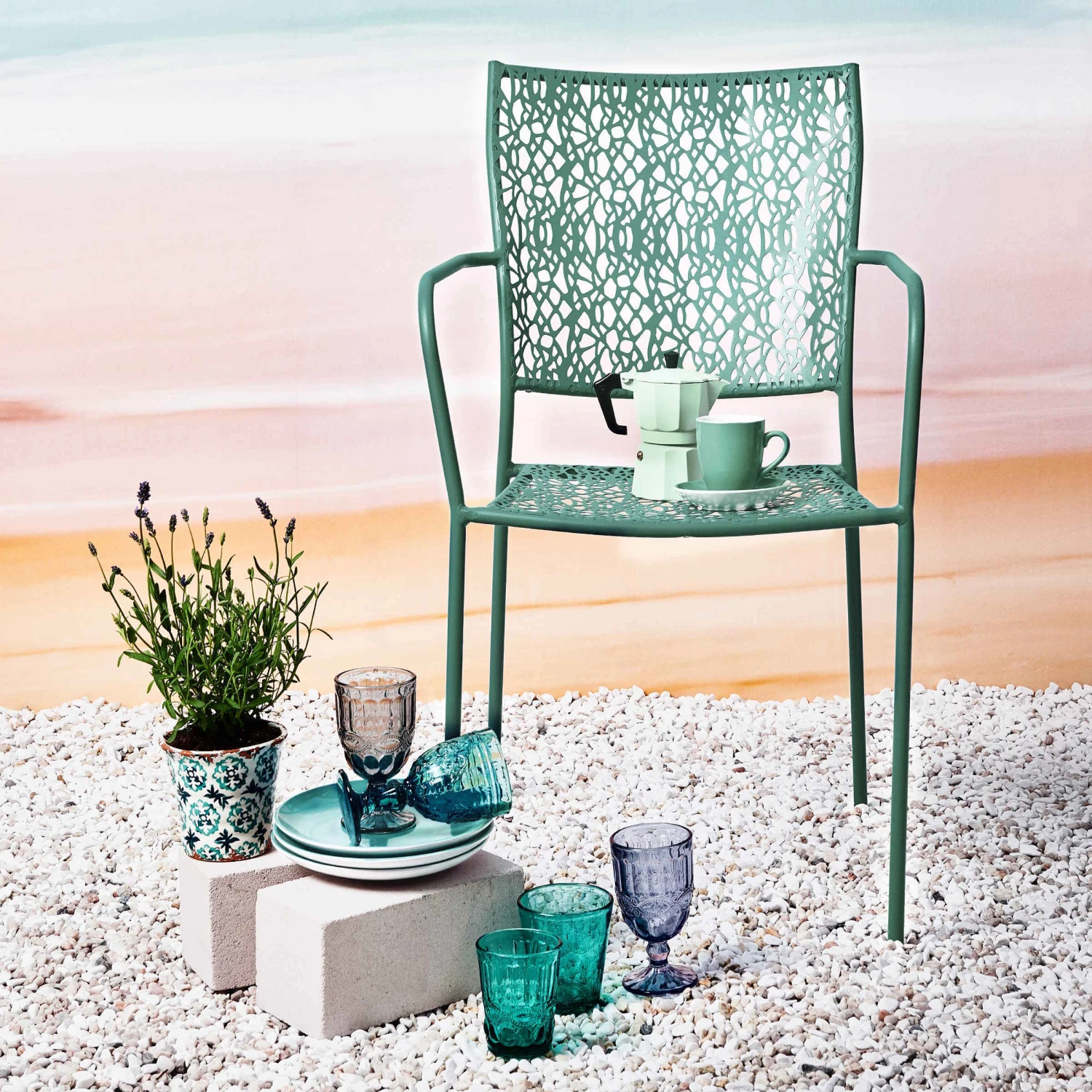 Gartenstuhl Stapelbar NANCY In Salbei 4 Gartenstuhl Stapelbar NANCY In Salbei – Bild 2