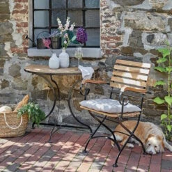 Butlers -Butlers butlers gartentisch halbrund parklife in schwarz natur 1