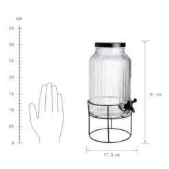Getränkespender Mit Ständer 2 Tlg. FOUNTAIN In Transparent-Schwarz -Butlers butlers getrankespender mit stander 2 tlg fountain in transparent schwarz 3