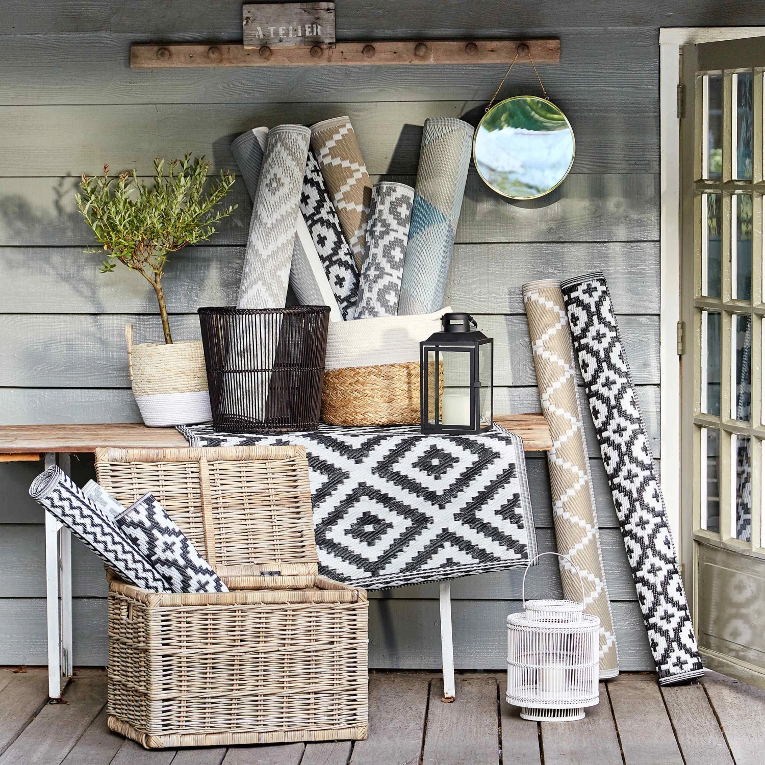 In- & Outdoor-Läufer Mosaik L 140 X B 70cm COLOUR CLASH In Schwarz-Weiß 9 In- & Outdoor-Läufer Mosaik L 140 X B 70cm COLOUR CLASH In Schwarz-Weiß – Bild 7