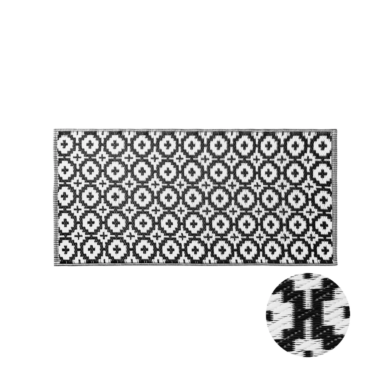 In- & Outdoor-Läufer Mosaik L 140 X B 70cm COLOUR CLASH In Schwarz-Weiß 3 In- & Outdoor-Läufer Mosaik L 140 X B 70cm COLOUR CLASH In Schwarz-Weiß