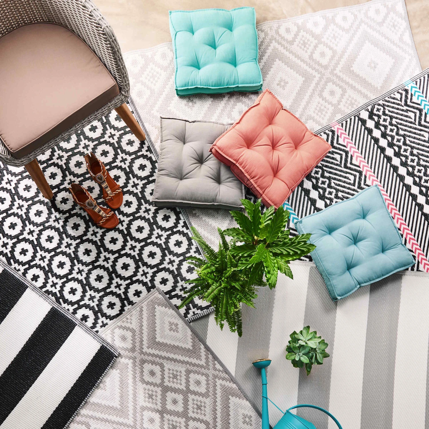 In- & Outdoor-Teppich Ethno L 180 X B 120cm COLOUR CLASH In Grau 8 In- & Outdoor-Teppich Ethno L 180 X B 120cm COLOUR CLASH In Grau – Bild 6