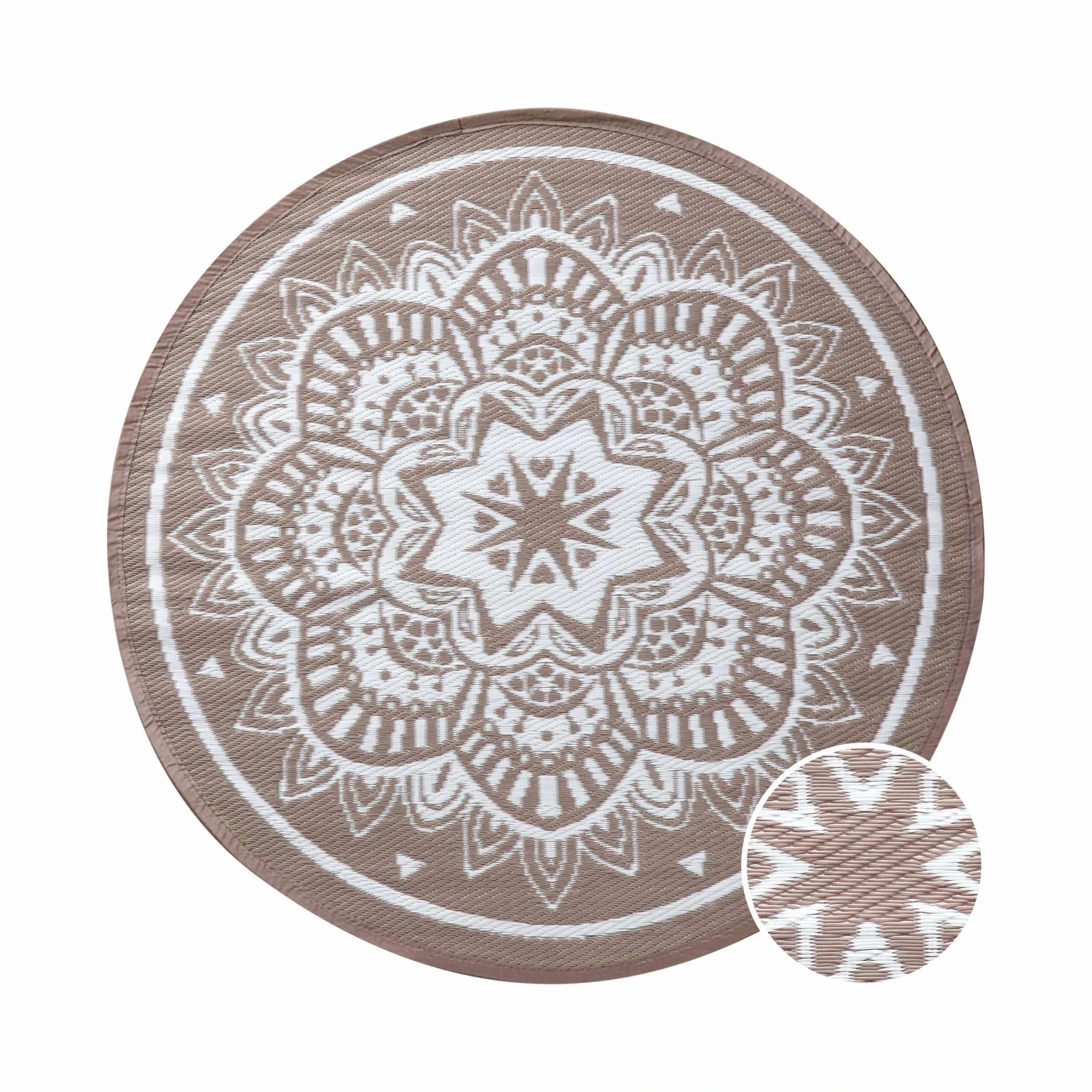 In- & Outdoor-Teppich Flora Ø150cm COLOUR CLASH In Natur-Weiß 5 In- & Outdoor-Teppich Flora Ø150cm COLOUR CLASH In Natur-Weiß – Bild 3