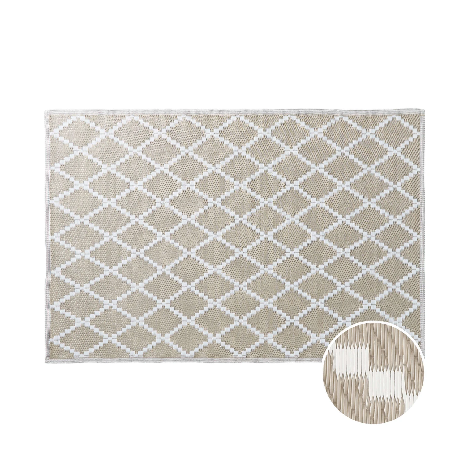 In- & Outdoor-Teppich Rauten L 180 X B 118cm COLOUR CLASH In Natur 3 In- & Outdoor-Teppich Rauten L 180 X B 118cm COLOUR CLASH In Natur
