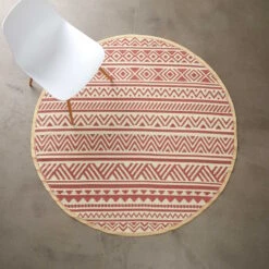 Butlers -Butlers butlers in and outdoor teppich streifen o150cm colour clash in hellrot creme 1