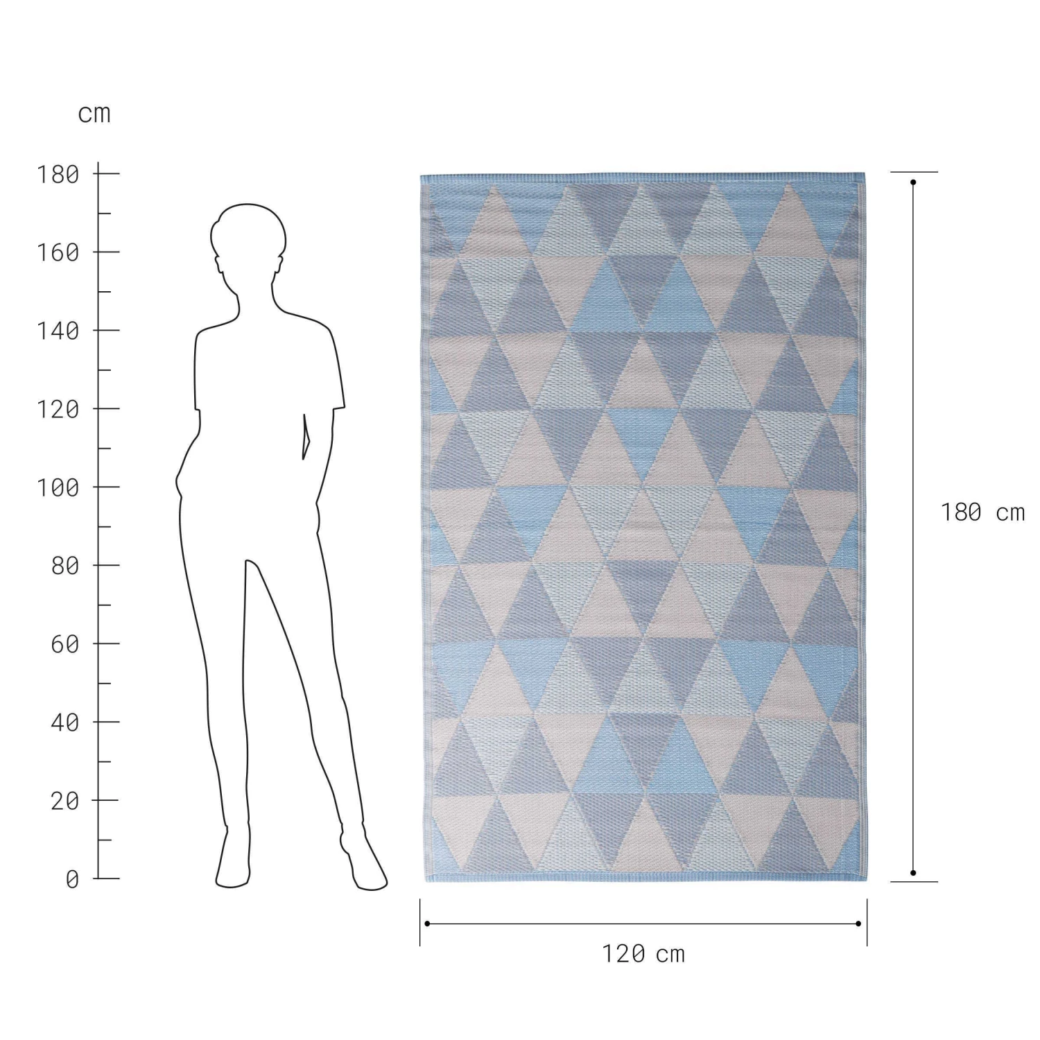 In- & Outdoorteppich Dreiecke L 180 X B 120cm COLOUR CLASH In Pastellblau 5 In- & Outdoorteppich Dreiecke L 180 X B 120cm COLOUR CLASH In Pastellblau – Bild 3