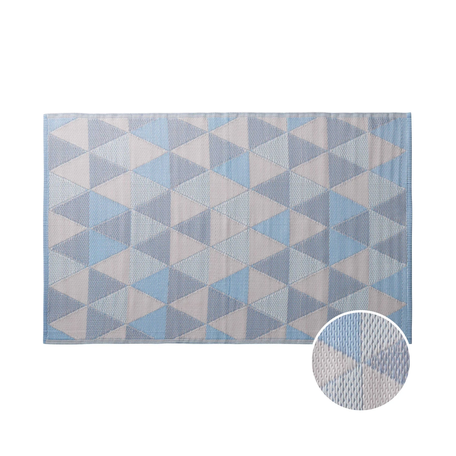 In- & Outdoorteppich Dreiecke L 180 X B 120cm COLOUR CLASH In Pastellblau 3 In- & Outdoorteppich Dreiecke L 180 X B 120cm COLOUR CLASH In Pastellblau