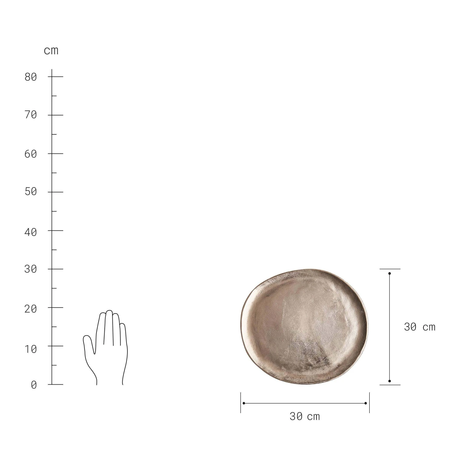 Kerzenteller Organisch Ø30cm BANQUET In Gold 5 Kerzenteller Organisch Ø30cm BANQUET In Gold – Bild 3