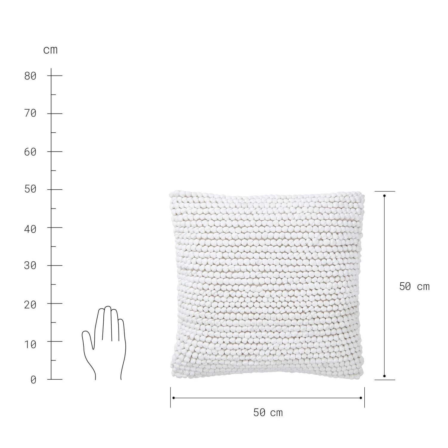 Kissen L 50 X B 50cm KALEA In Beige 5 Kissen L 50 X B 50cm KALEA In Beige – Bild 3