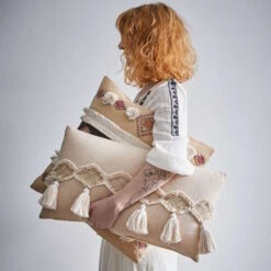 Kissen L 60 X B 35cm BOHEMIAN In Beige -Butlers butlers kissen l 60 x b 35cm bohemian in beige 1