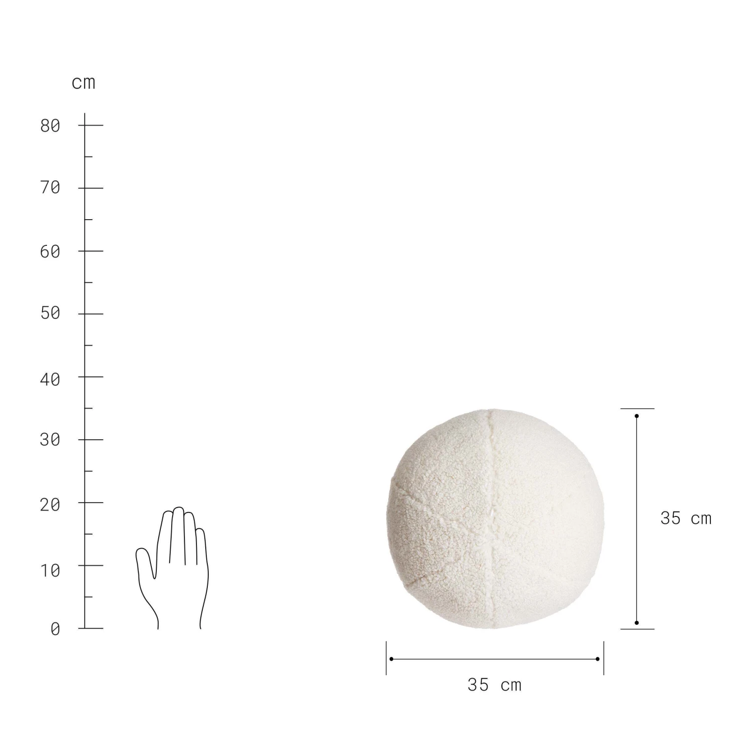 Kissen Rund Ø35cm BOB In Beige 6 Kissen Rund Ø35cm BOB In Beige – Bild 4