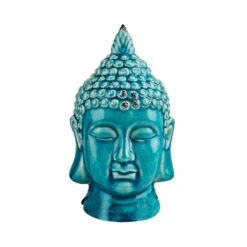 Kopf Höhe 23cm BUDDHA In Türkis