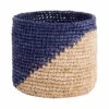 Korb Handgefertigt Aus Raffia Ø13cm ISALO In Natur-Blau -Butlers butlers korb handgefertigt aus raffia o13cm isalo in natur blau