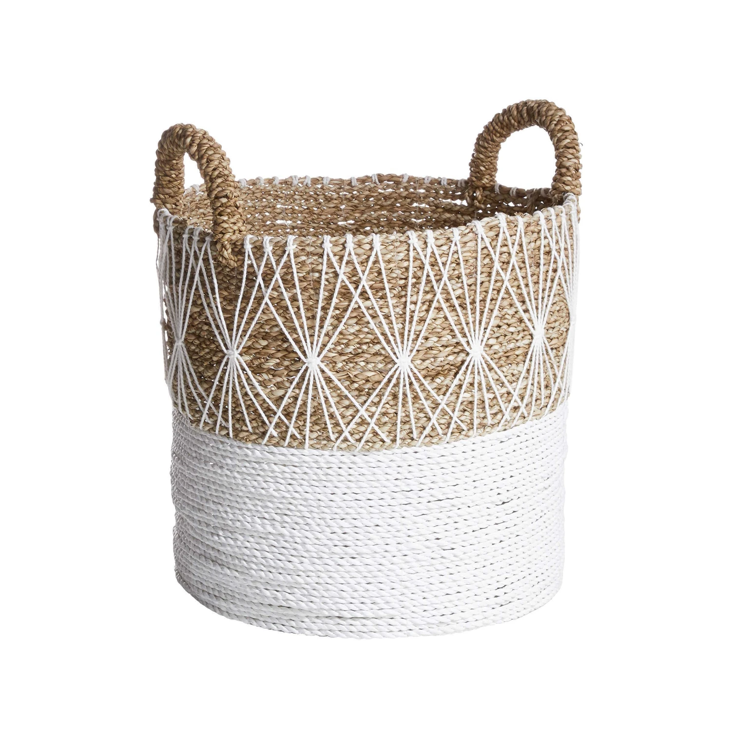 Korb Ø36cm WHITE BEACH In Natur-Weiß 3 Korb Ø36cm WHITE BEACH In Natur-Weiß