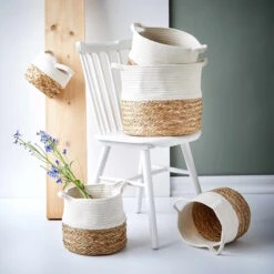 Korb Rund Ø23cm COTTON BRAID In Natur-Weiß 7 Korb Rund Ø23cm COTTON BRAID In Natur-Weiß -Butlers butlers korb rund o23cm cotton braid in natur weiss 1