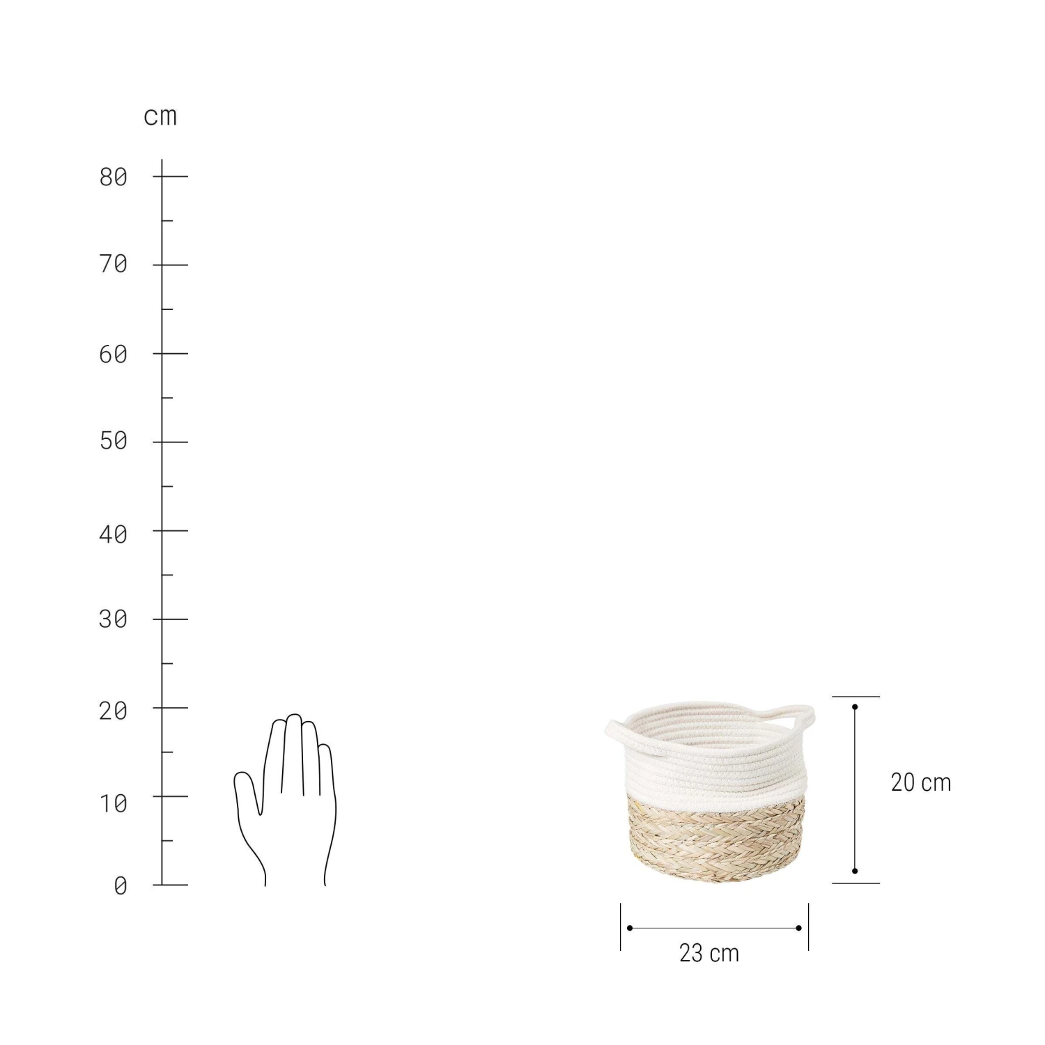 Korb Rund Ø23cm COTTON BRAID In Natur-Weiß 5 Korb Rund Ø23cm COTTON BRAID In Natur-Weiß – Bild 3