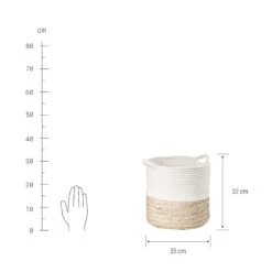 Korb Rund Ø35cm COTTON BRAID In Natur-Weiß 10 Korb Rund Ø35cm COTTON BRAID In Natur-Weiß -Butlers butlers korb rund o35cm cotton braid in natur weiss 2