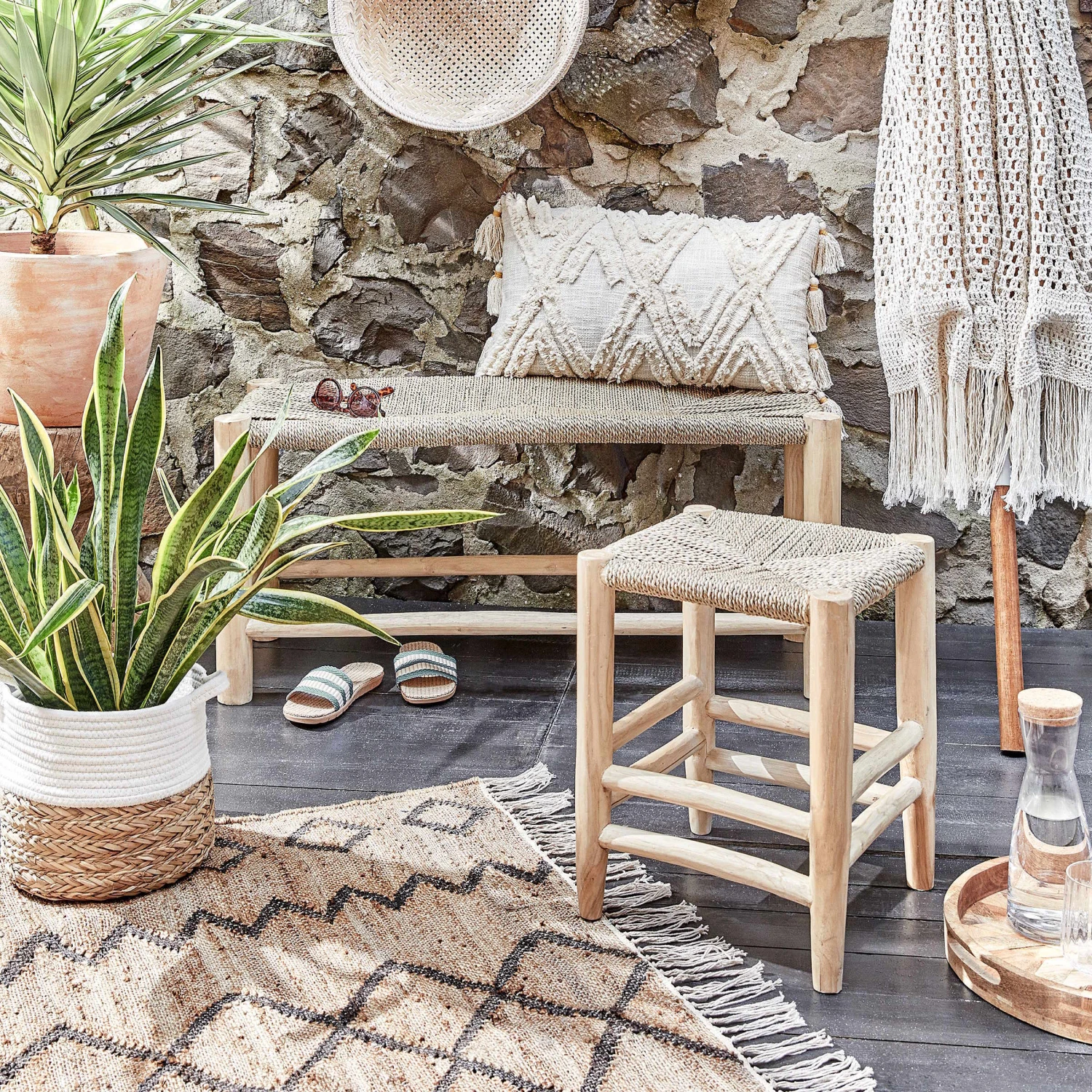 Korb Rund Ø35cm COTTON BRAID In Natur-Weiß 7 Korb Rund Ø35cm COTTON BRAID In Natur-Weiß – Bild 5