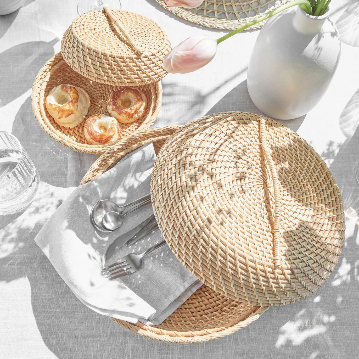 Korbschale Rattan Ø20cm RONDA In Natur 4 Korbschale Rattan Ø20cm RONDA In Natur – Bild 2