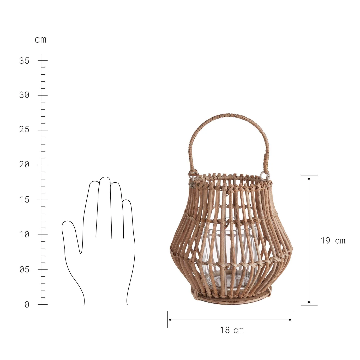 Laterne Höhe 19cm BALI In Natur 5 Laterne Höhe 19cm BALI In Natur – Bild 3