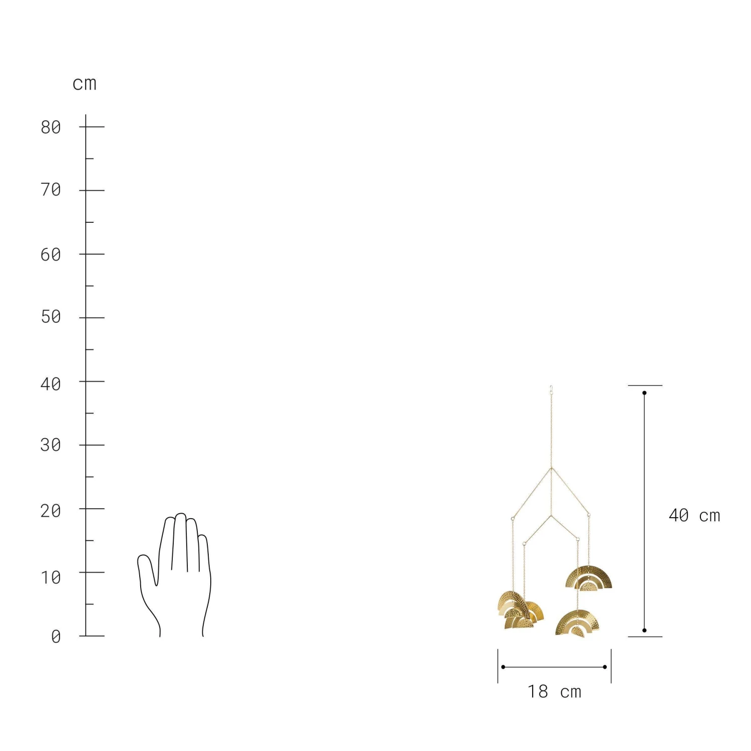 Mobile Höhe 40cm OVER THE RAINBOW In Gold 5 Mobile Höhe 40cm OVER THE RAINBOW In Gold – Bild 3