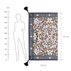 Picknickdecke L 175 X B 154cm BETWEEN FLOWERS In Dunkelblau 15 Picknickdecke L 175 X B 154cm BETWEEN FLOWERS In Dunkelblau -Butlers butlers picknickdecke l 175 x b 154cm between flowers in dunkelblau 3