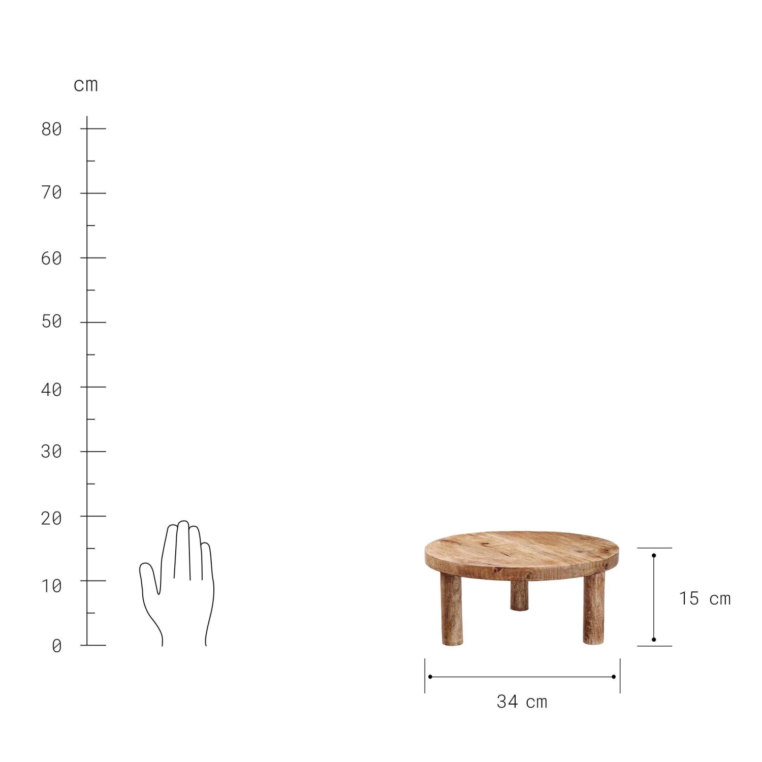 Podest Ø34cm MESA In Braun 5 Podest Ø34cm MESA In Braun – Bild 3