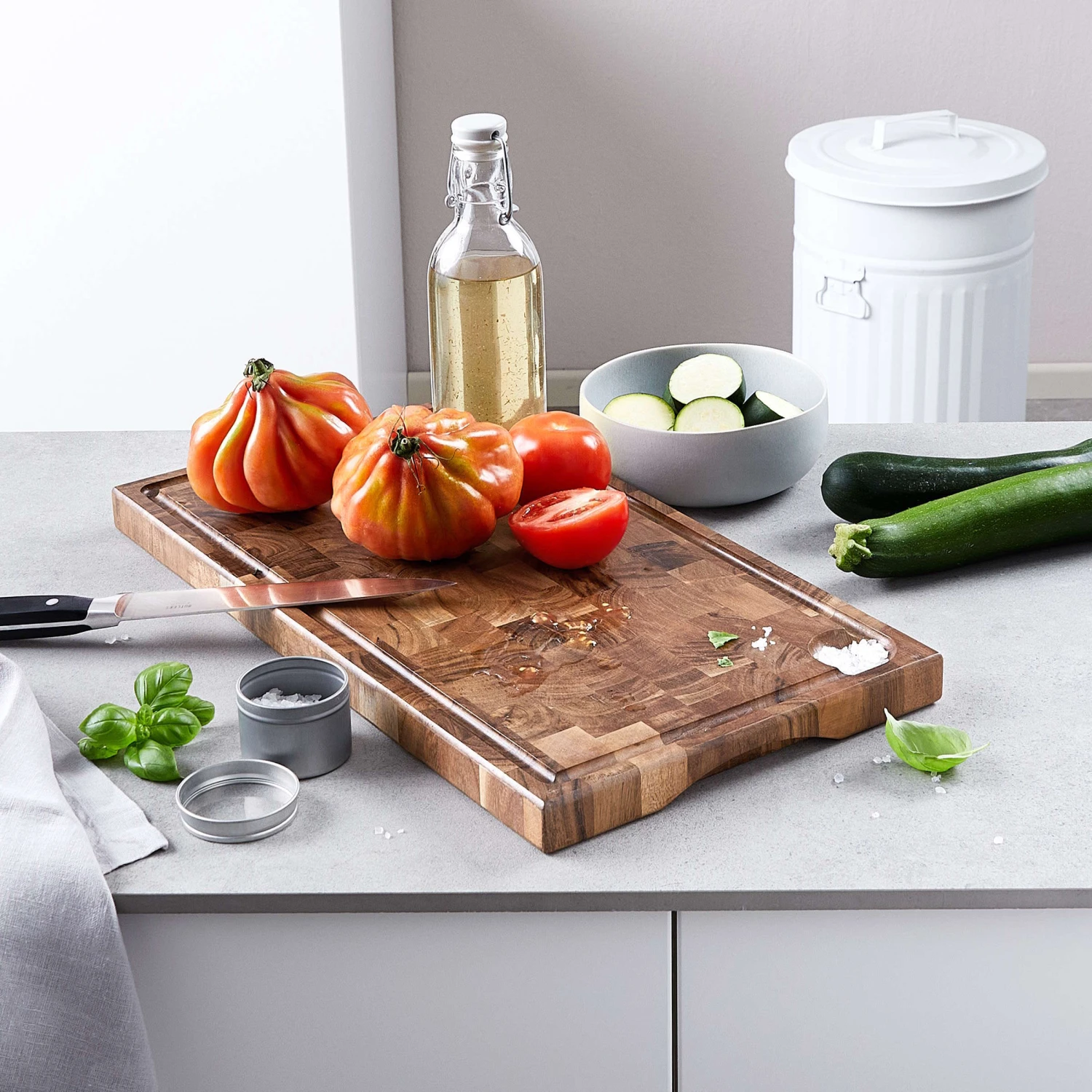 Schneidebrett Mit Saftrille Und Intarsien L 50 X B 27cm ACACIA In Braun 11 Schneidebrett Mit Saftrille Und Intarsien L 50 X B 27cm ACACIA In Braun – Bild 9