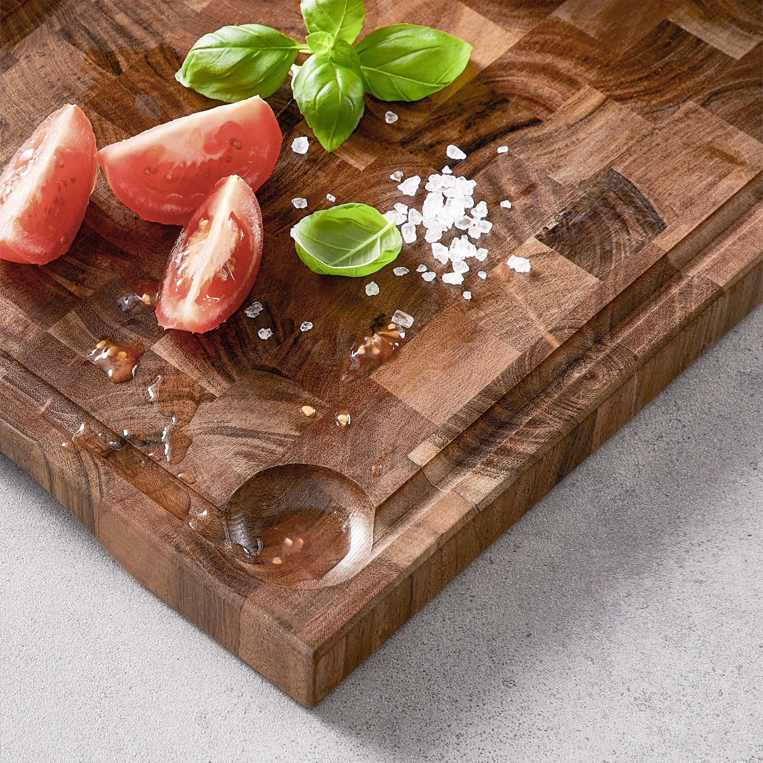 Schneidebrett Mit Saftrille Und Intarsien L 50 X B 27cm ACACIA In Braun 12 Schneidebrett Mit Saftrille Und Intarsien L 50 X B 27cm ACACIA In Braun – Bild 10