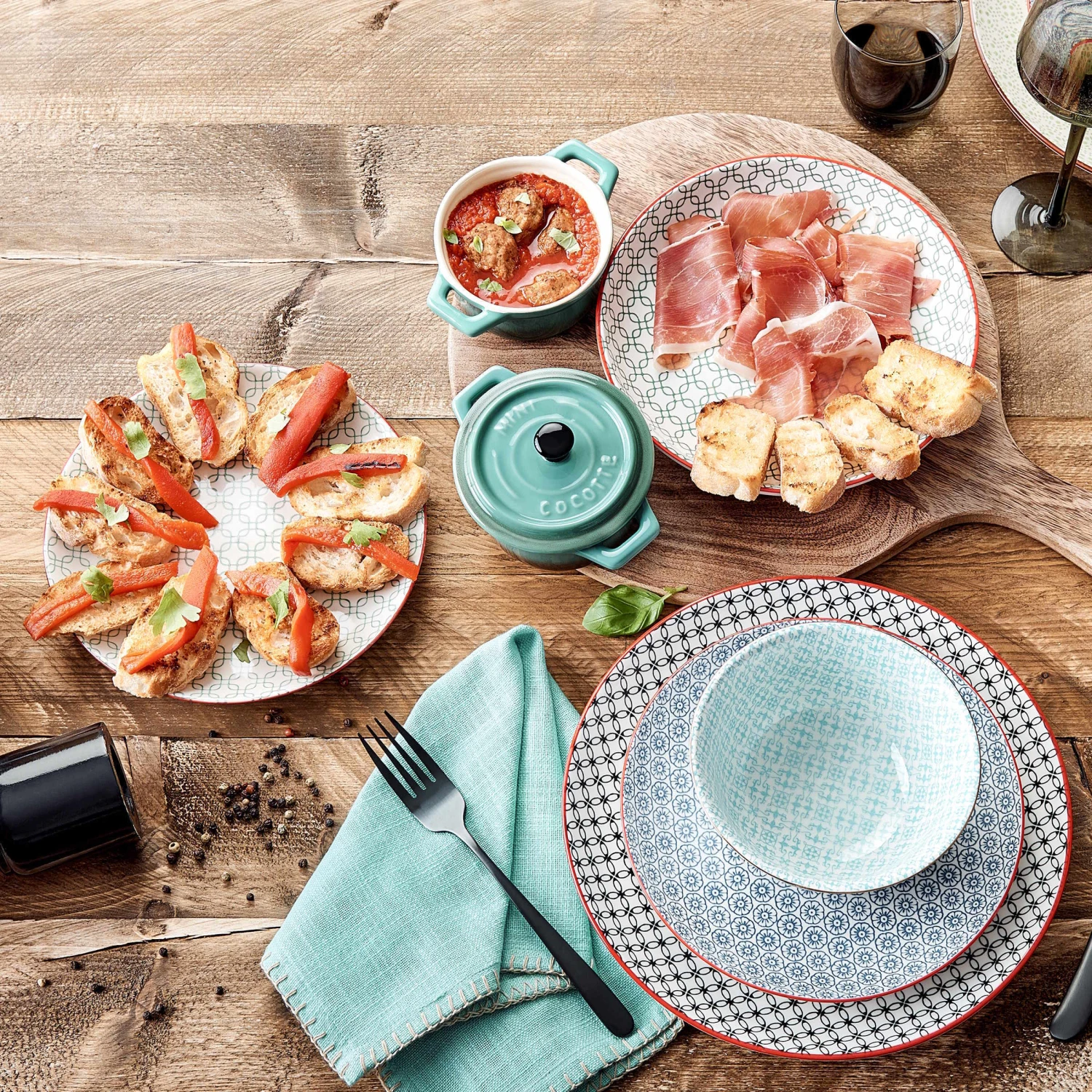 Serviette L 42 X B 42cm FINCA In Türkis 4 Serviette L 42 X B 42cm FINCA In Türkis – Bild 2