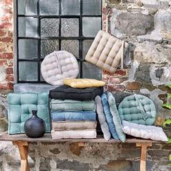 Butlers -Butlers butlers stuhlkissen mit bandchen l 35 x b 37cm solid in schwarz 1