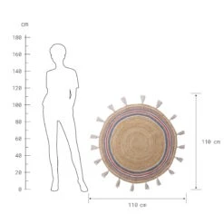 Teppich Rainbow Mit Quasten Ø110cm ALL NATURE In Natur-Bunt -Butlers butlers teppich rainbow mit quasten o110cm all nature in natur bunt 2